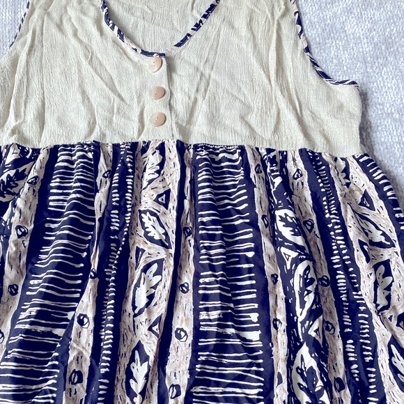 Vintage 90s Midi Dress, Boho, Printed Skirt, Size 18 - Picture 2 of 6